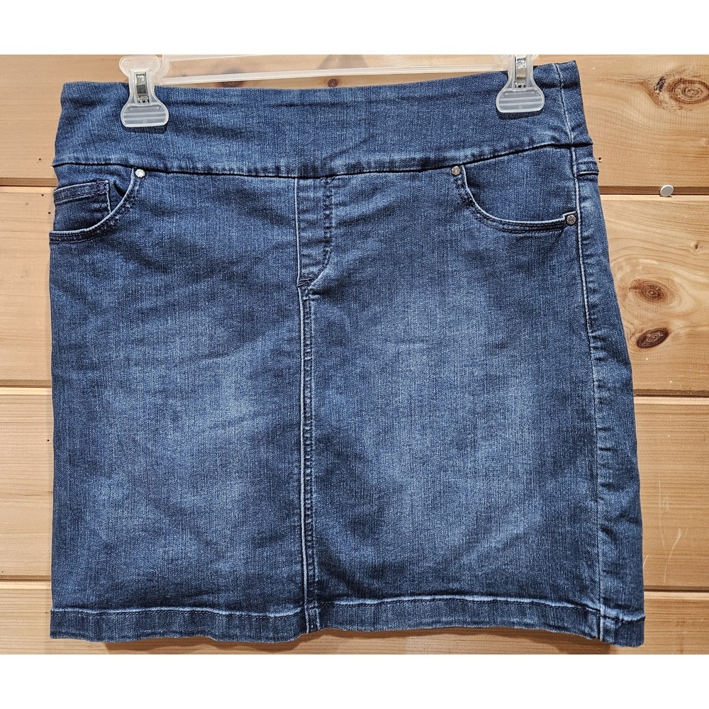 S.C. & Co Denim Skort Womens Size 34 Blue Stretch Jean Skirt Shorts Lined Casual